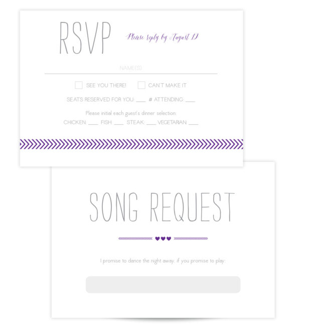 Purple and Gray RSVP Card
