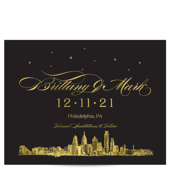 Gold Foil Save the Dates