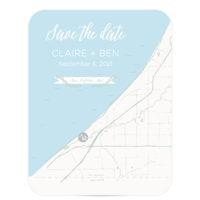 by the water lake save the date