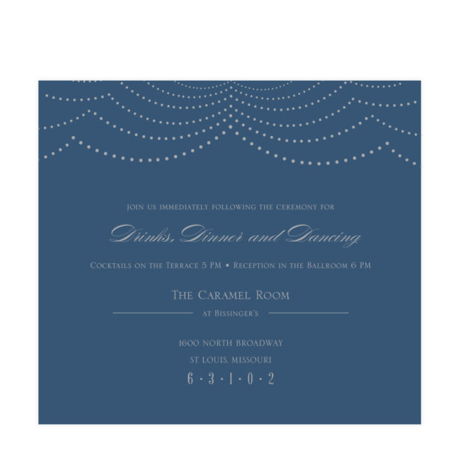 Silver and Navy Wedding Invitations