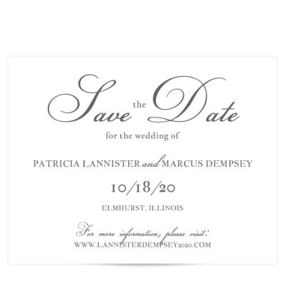 gray simple script save the date