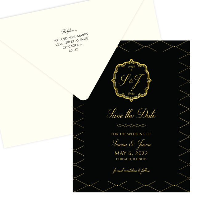 Black and Gold Save the Date