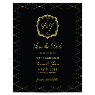 Gold and Black Wedding Invitation