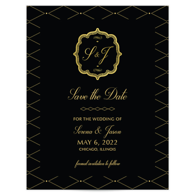 Gold and Black Wedding Invitation