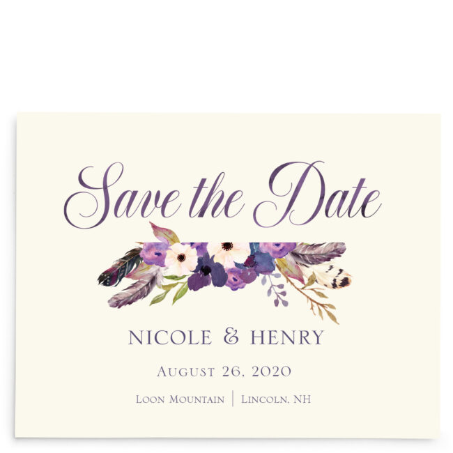 Boho Floral Save the Date