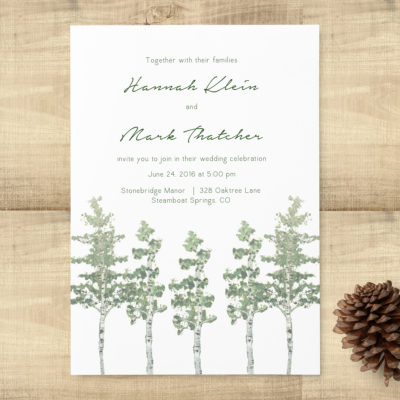 Aspen Trees Wedding Invitation Suite