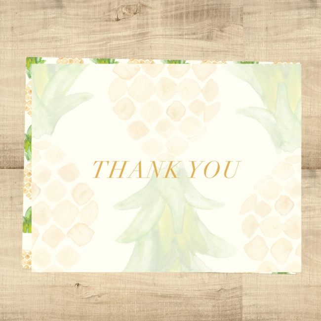 Pineapple Tropical Blank Inside Thank You Cards - Pixie