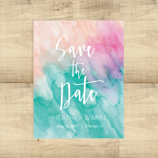 Watercolor Beach Save the Date