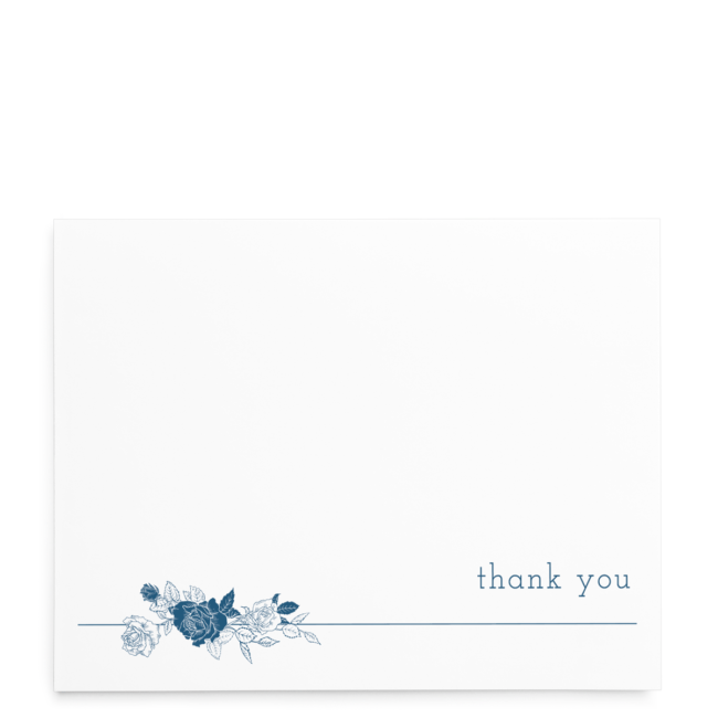 Linear Floral Thank You Card
