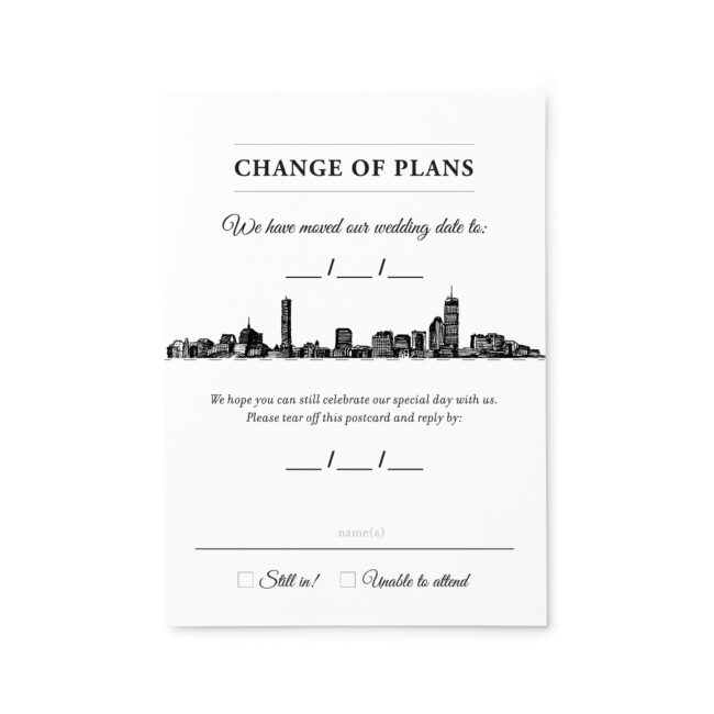 Change of Plans Invitation with Tear-away RSVP Card