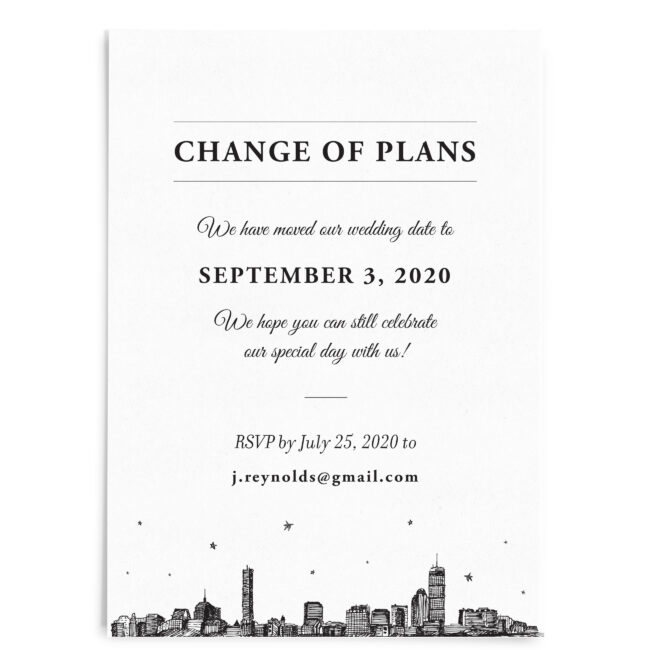 Change of Plans Printed Invitations