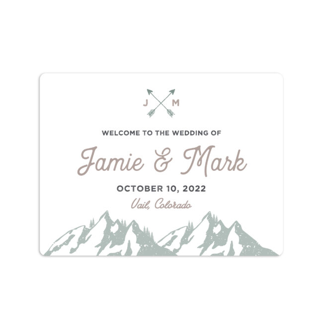 Forest Rustic Wedding Welcome Sticker 4x3"