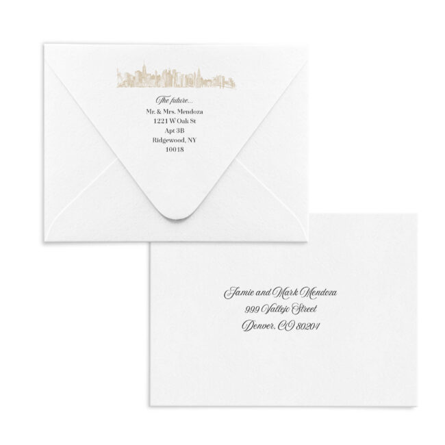 guest and return address printing for wedding invitations