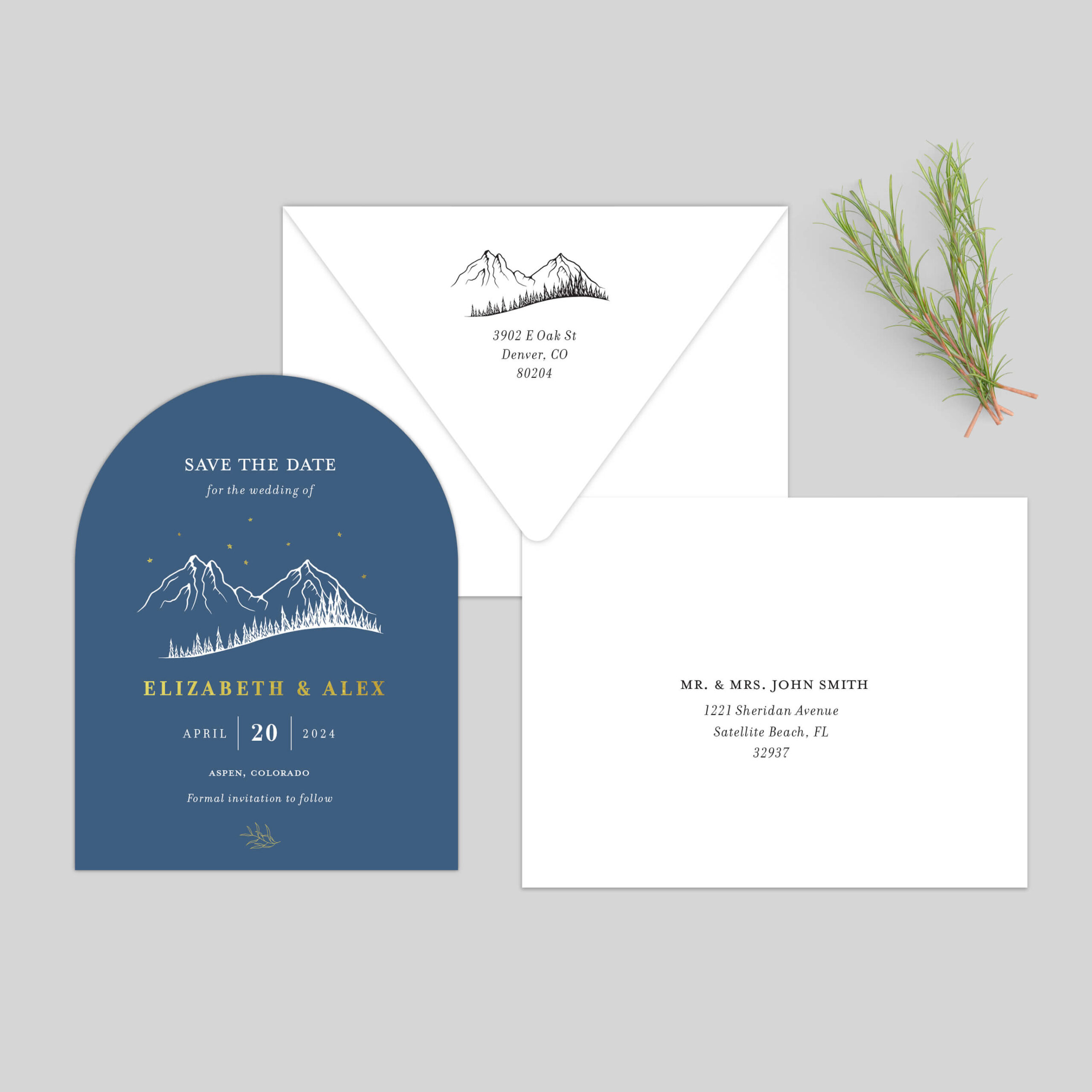 die cut arch save the dates