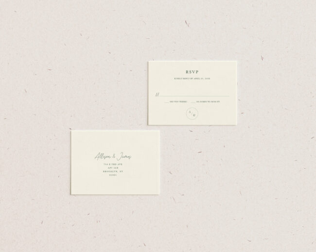 monogram arch wedding skyline invitation, rsvp card with rsvp envelope printing
